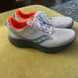 Saucony Kinvara 14 White and Orange Athletic Sneakers
